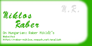 miklos raber business card